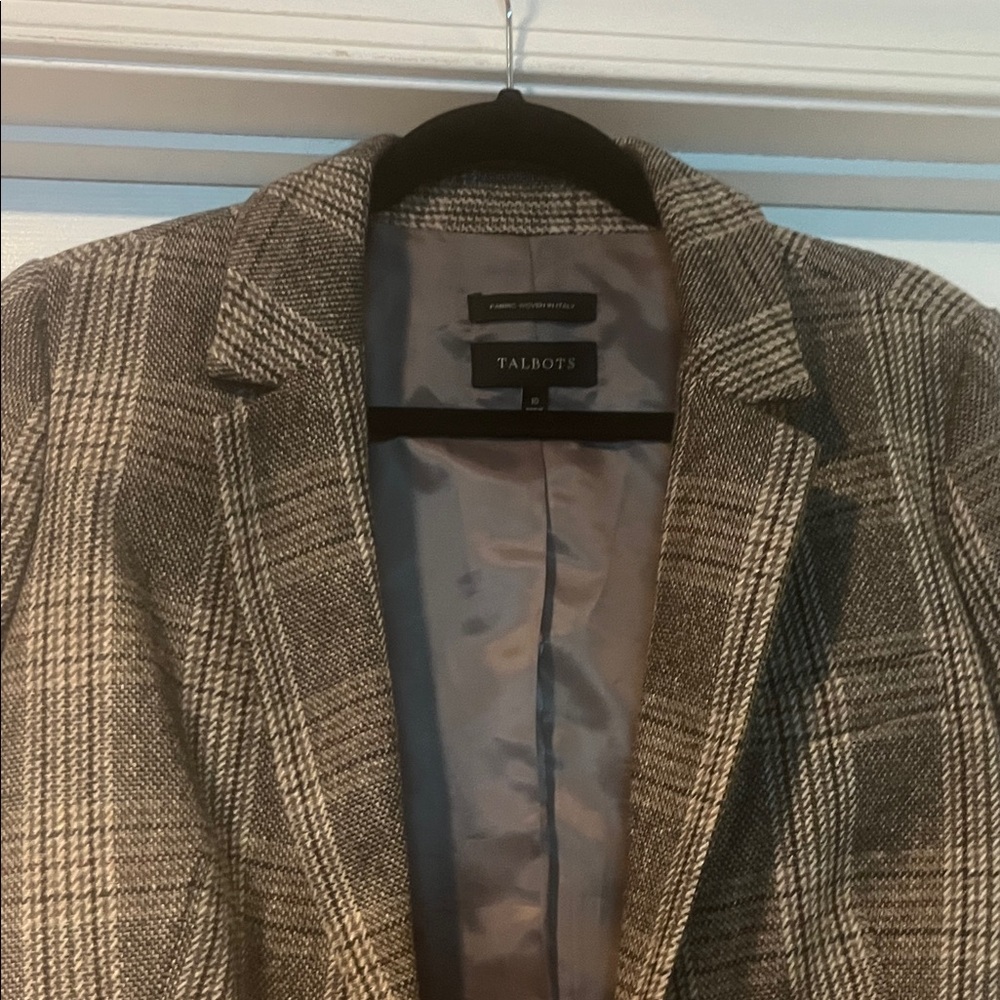 Talbots Charcoal Plaid Blazer - Picture 4 of 5